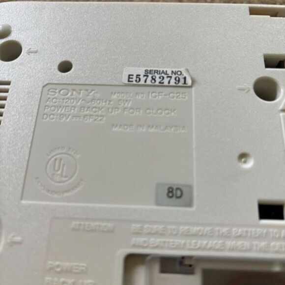 Sony Dream Machine ICF-C25 FM/AM Clock Radio - Picture 8 of 8